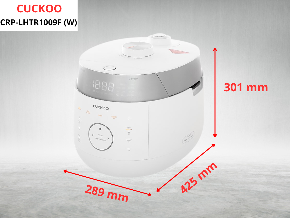 Kích thước nồi cơm Cuckoo CRP-LHTR1009F