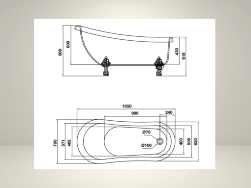 Bồn tắm Hafele Nagoya 1550 (588.99.631)