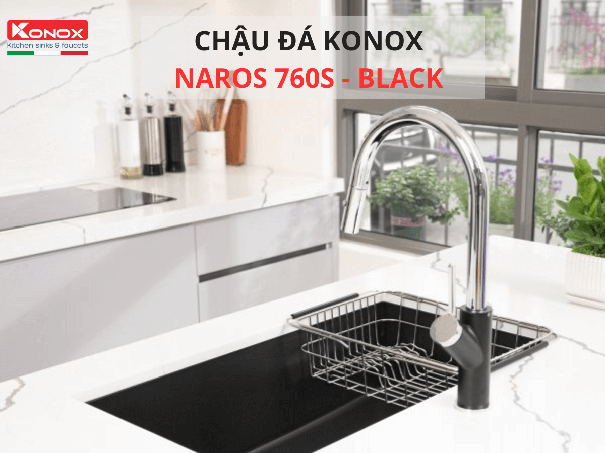 Chậu đá Konox Naros 760S - Black