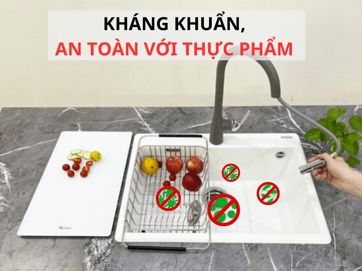Chậu đá Konox Ruvita 680 - White Silver