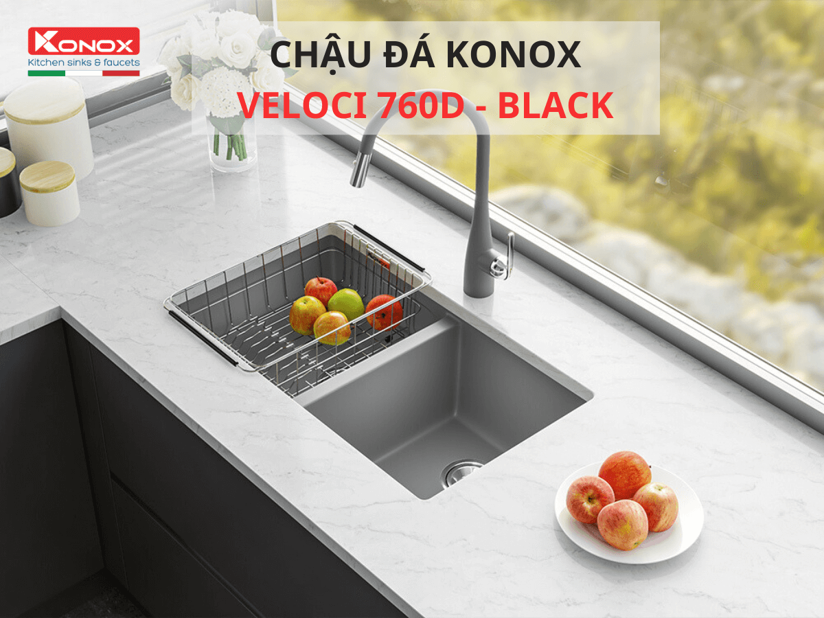 Chậu đá Konox Veloci 760D - Grey