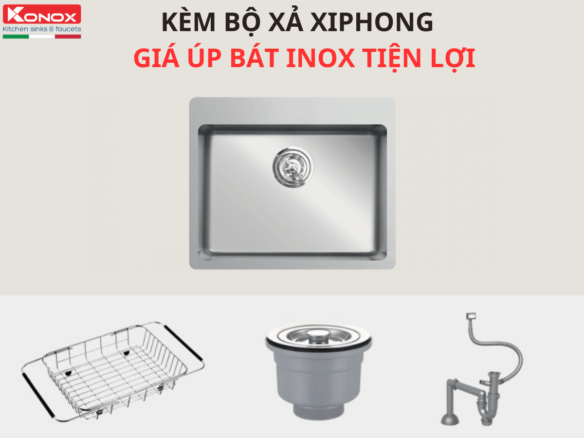 Chậu inox Konox Neron 600
