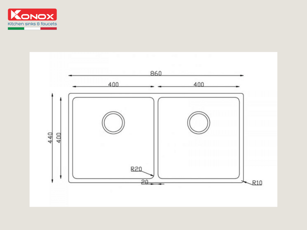 Chậu inox Konox Vigo 8644