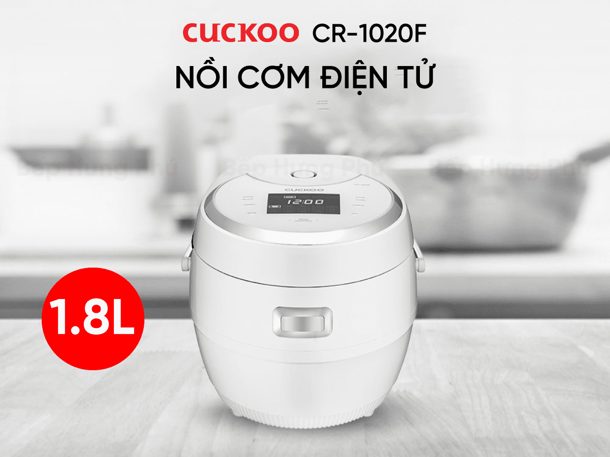 Nồi cơm điện tử Cuckoo CR-1020F (Trắng - Trắng)