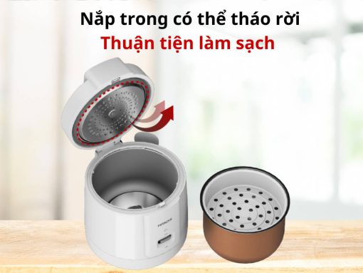 Nắp trong có thể tháo rời, thuận tiện làm sạch 