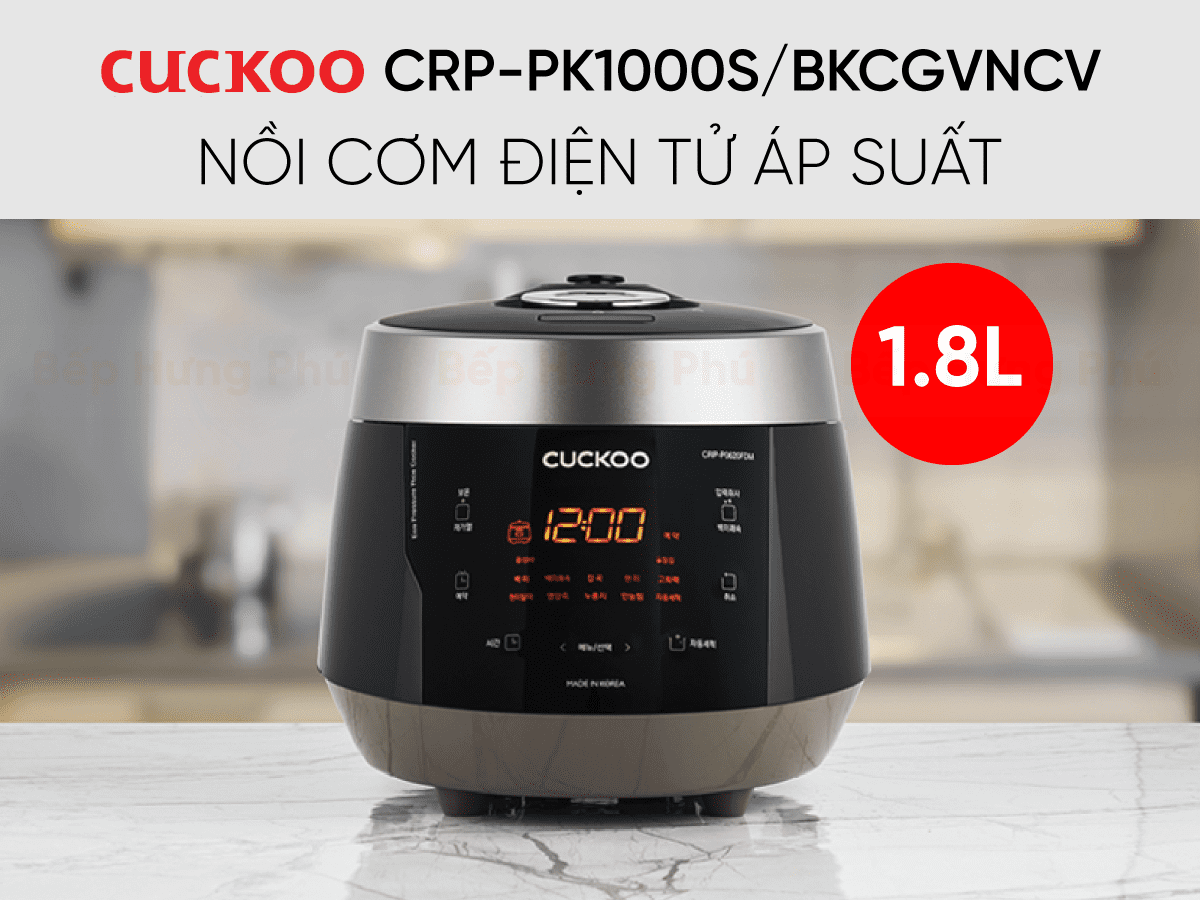 Nồi cơm điện tử áp suất Cuckoo CRP-PK1000S (Đen)