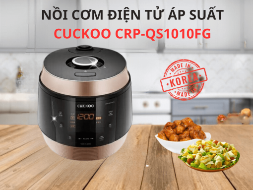Nồi cơm điện tử áp suất Cuckoo CRP-QS1010FG dung tích 1.8 lít, thiết kế sang trọng