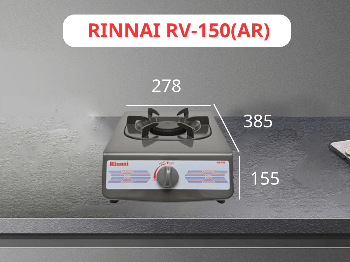 Bếp gas Rinnai RV-150(AR) thiết kế bếp đơn nhỏ gọn