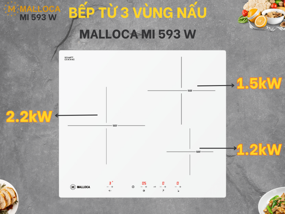 Bếp từ Malloca MI 593 W