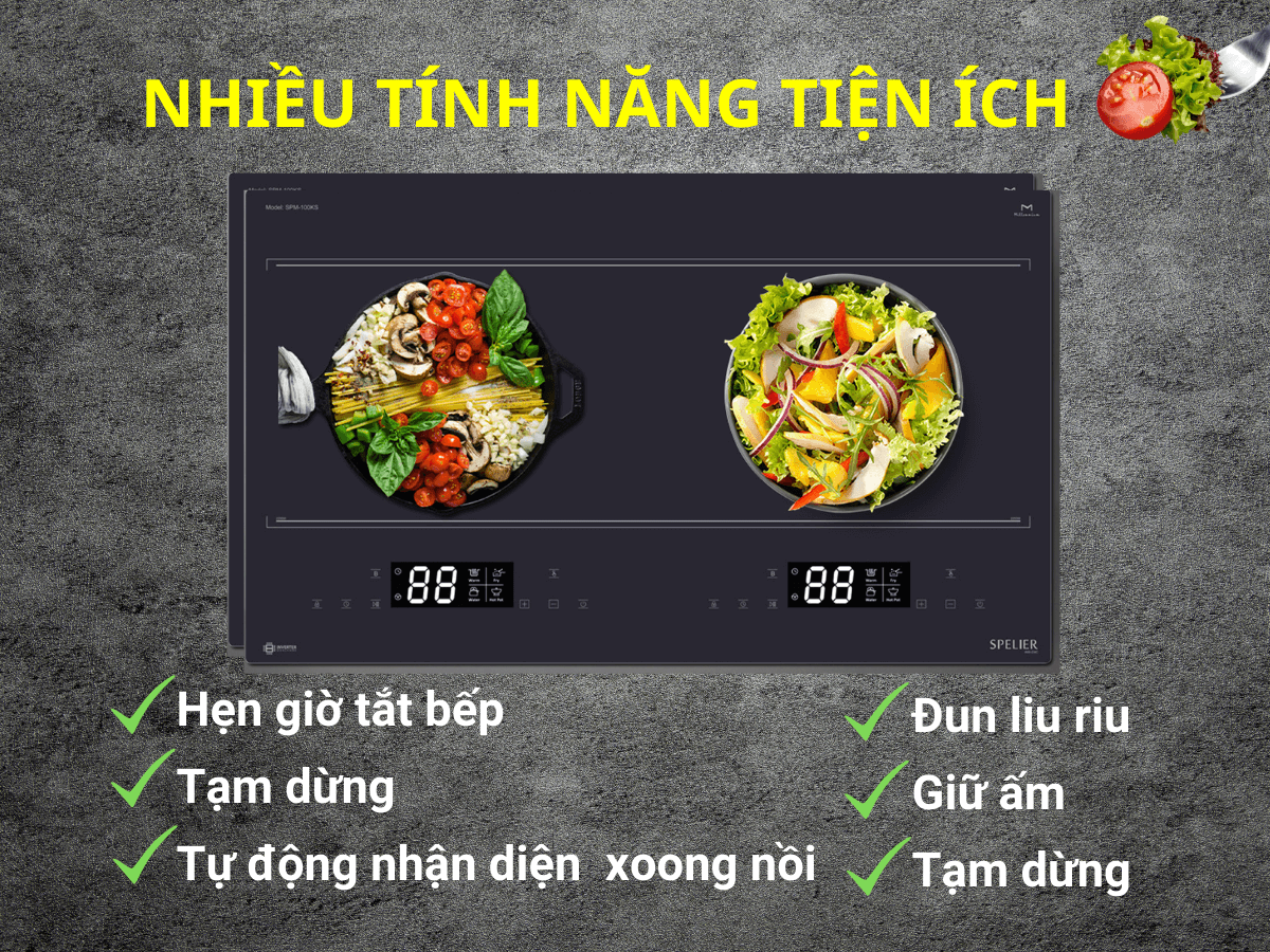 Bếp từ Spelier SPM-100KS (Đen xám)