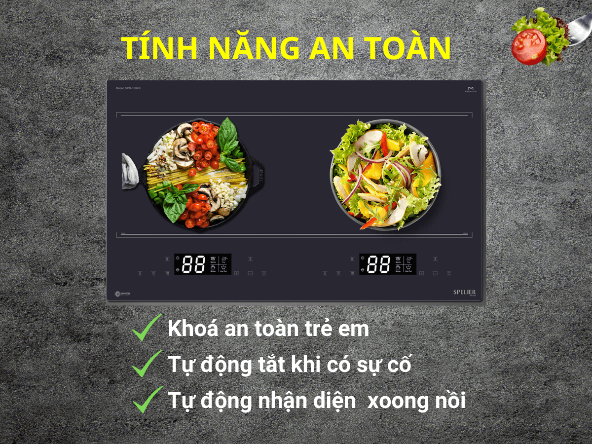 Bếp từ Spelier SPM-100KS (Đen xám)