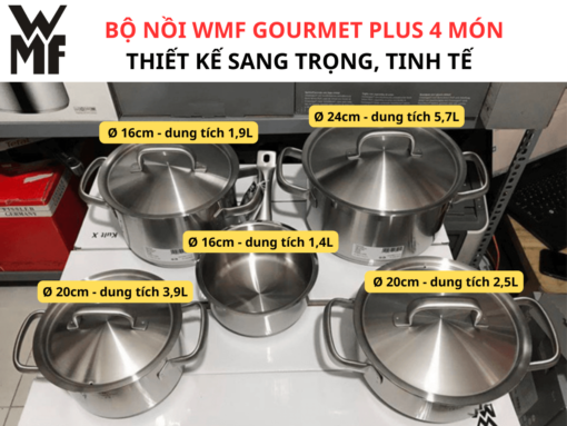 bộ nồi wmf gourmet plus 5 món (2) Bộ nồi WMF Gourmet Plus 5 món