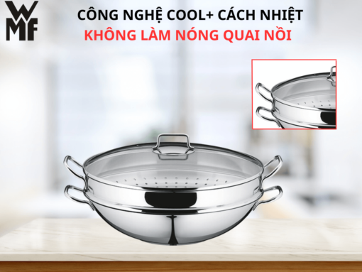 Chảo kèm xửng hấp WMF Macao Wok 36cm