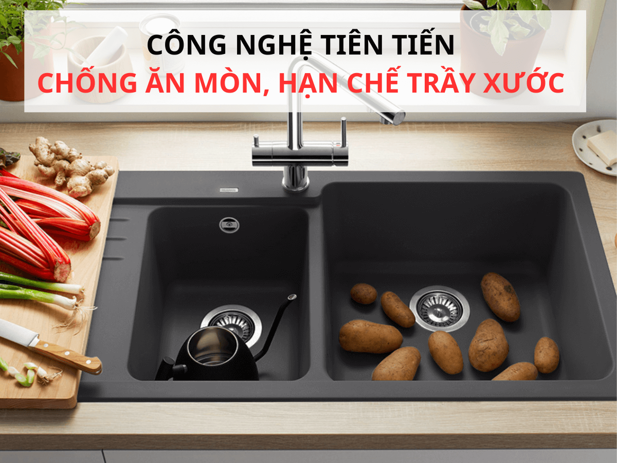 Chậu đá Blanco Naya 8 S Anthracite