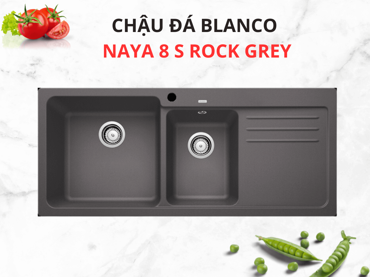 Chậu đá Blanco Naya 8 S Rock Grey