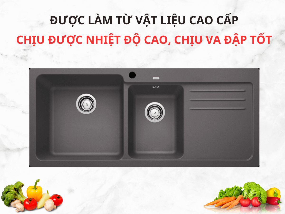 Chậu đá Blanco Naya 8 S Rock Grey