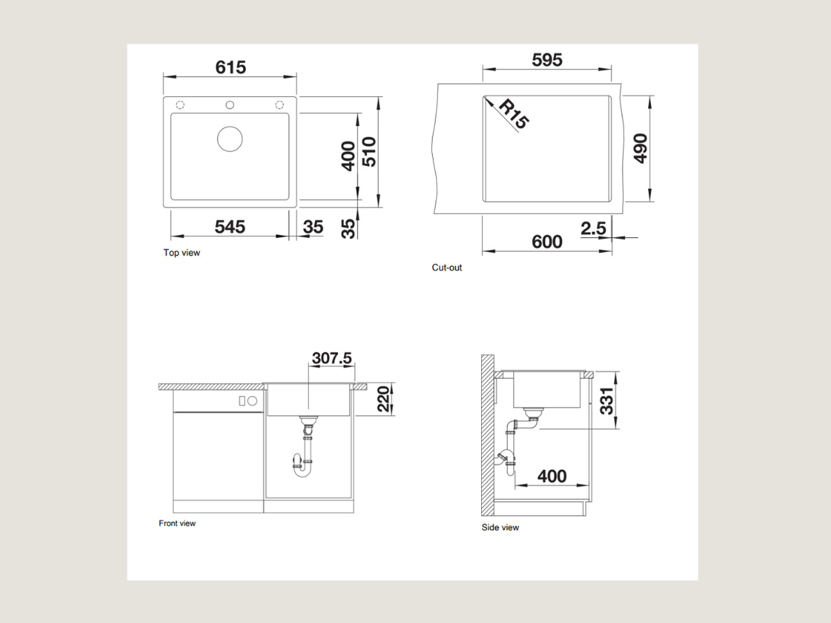 Chậu đá Blanco Pleon 6 Rock Grey