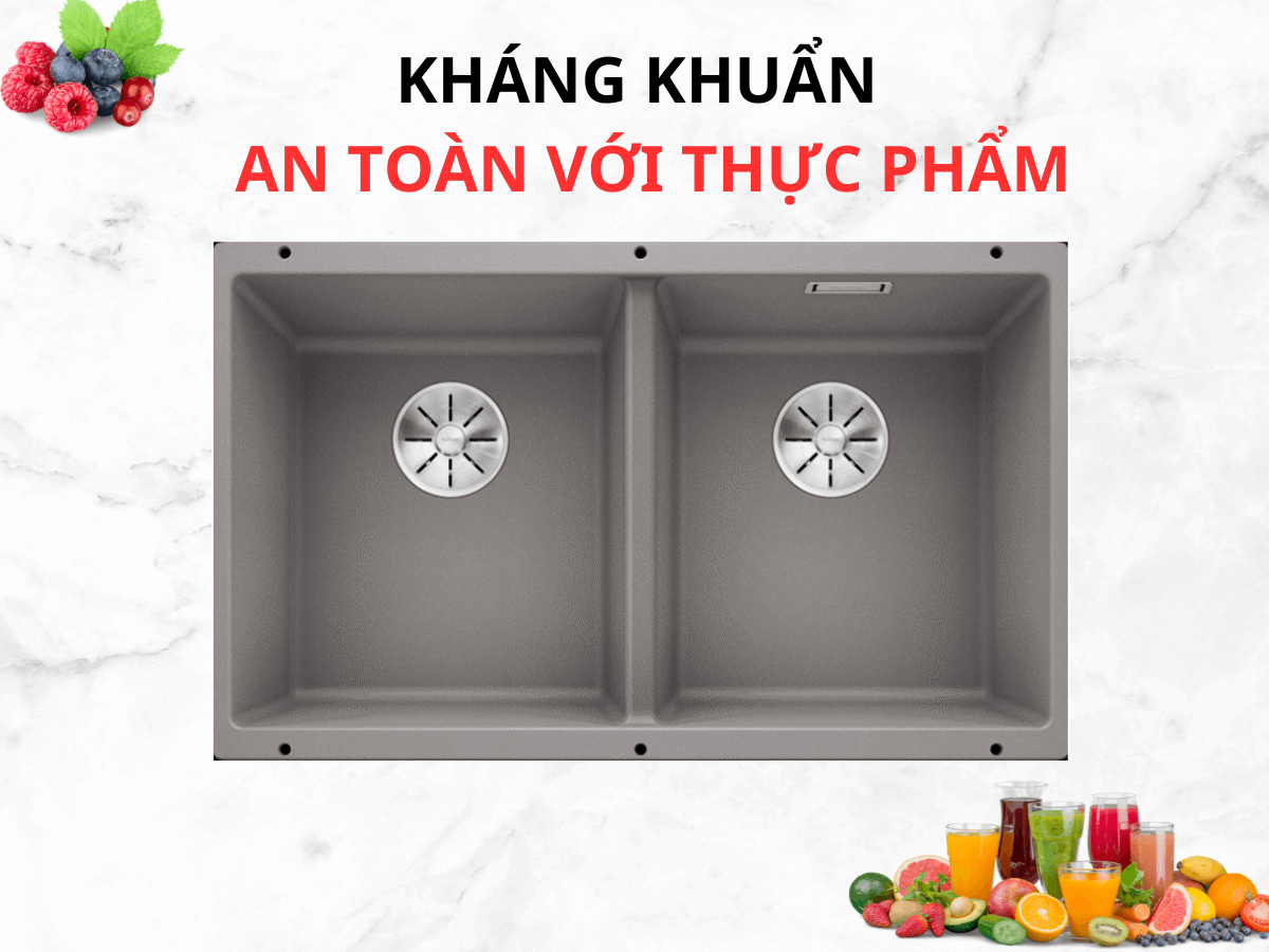 Chậu đá Blanco Subline 350/350-U Alu Metallic