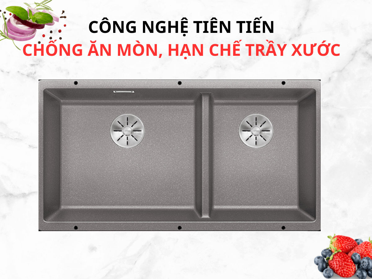 Chậu đá Blanco Subline 480/320-U Alu Metallic