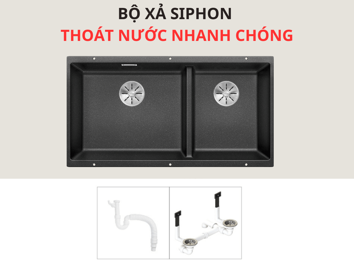 Chậu đá Blanco Subline 480/320-U Anthracite