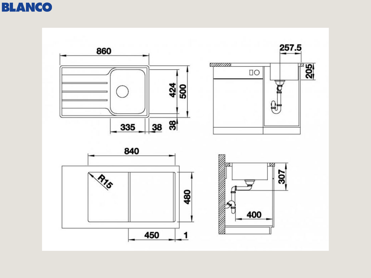 Chậu inox Blanco Lemis 45 S-IF