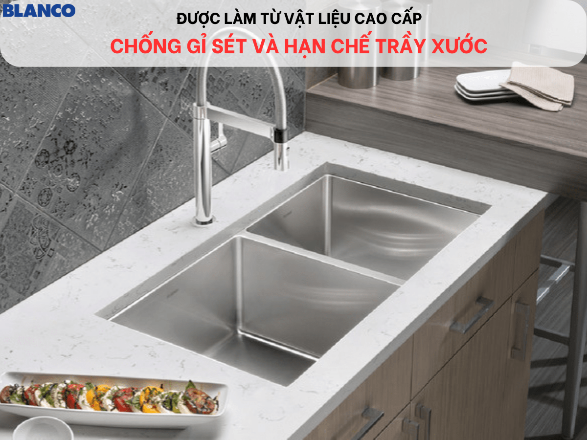 Chậu inox Blanco Quatrus R15 435/285-IU