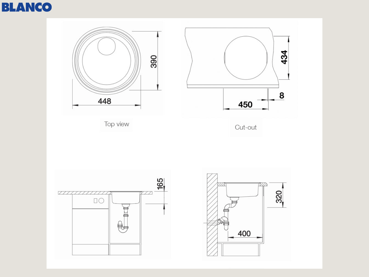 Chậu inox Blanco Rondosol-IF