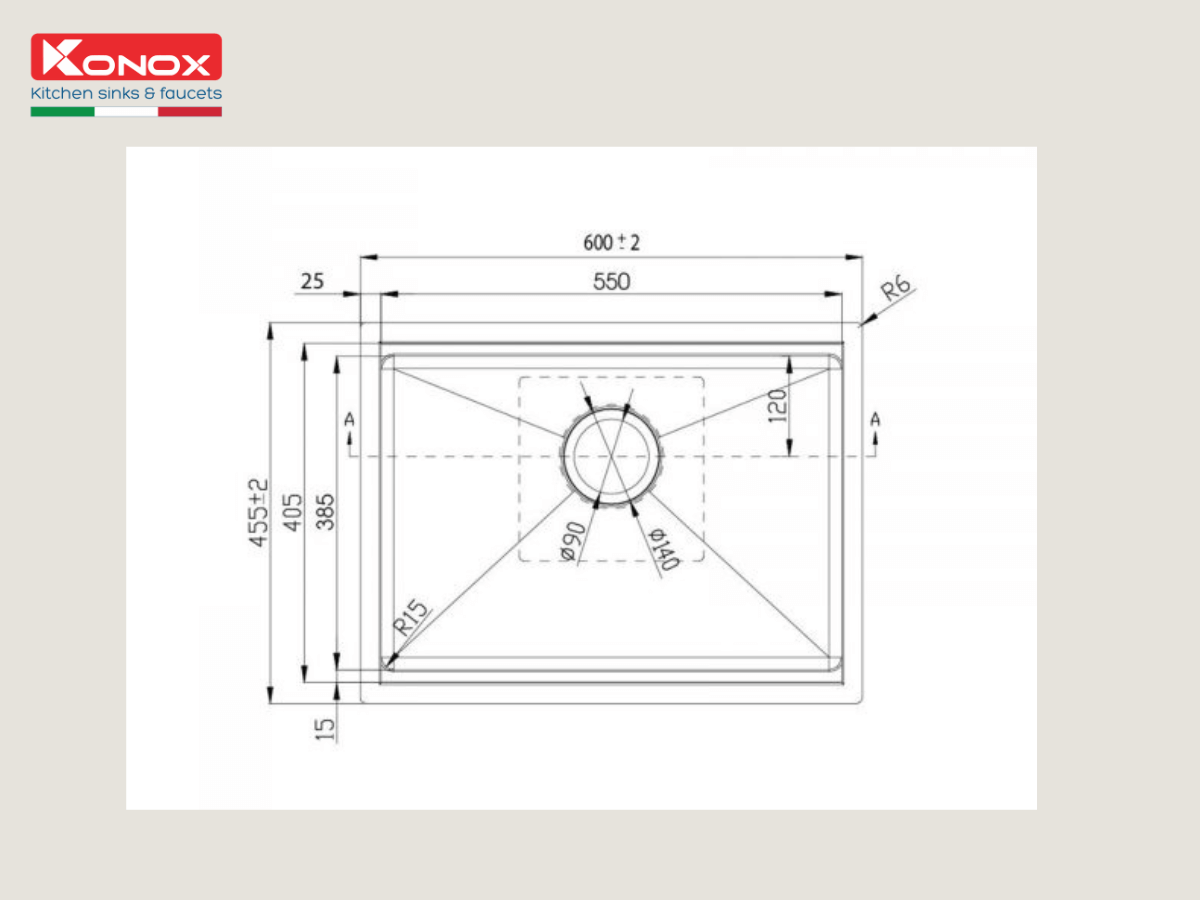Chậu inox Konox KN6046SU