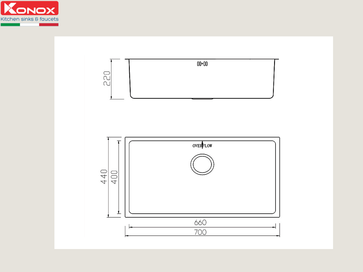 Chậu inox Konox KN7044SU Dekor