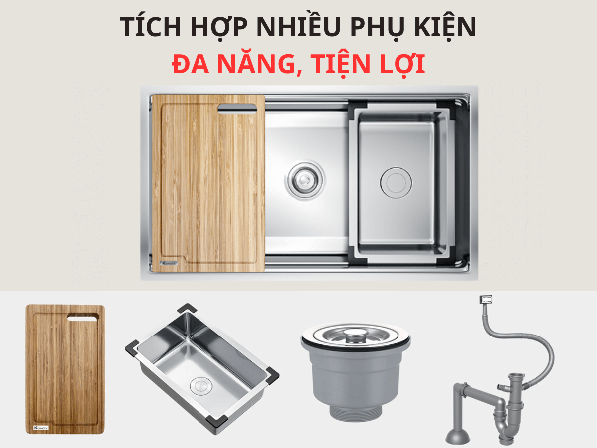 Chậu inox Konox KN7644SU
