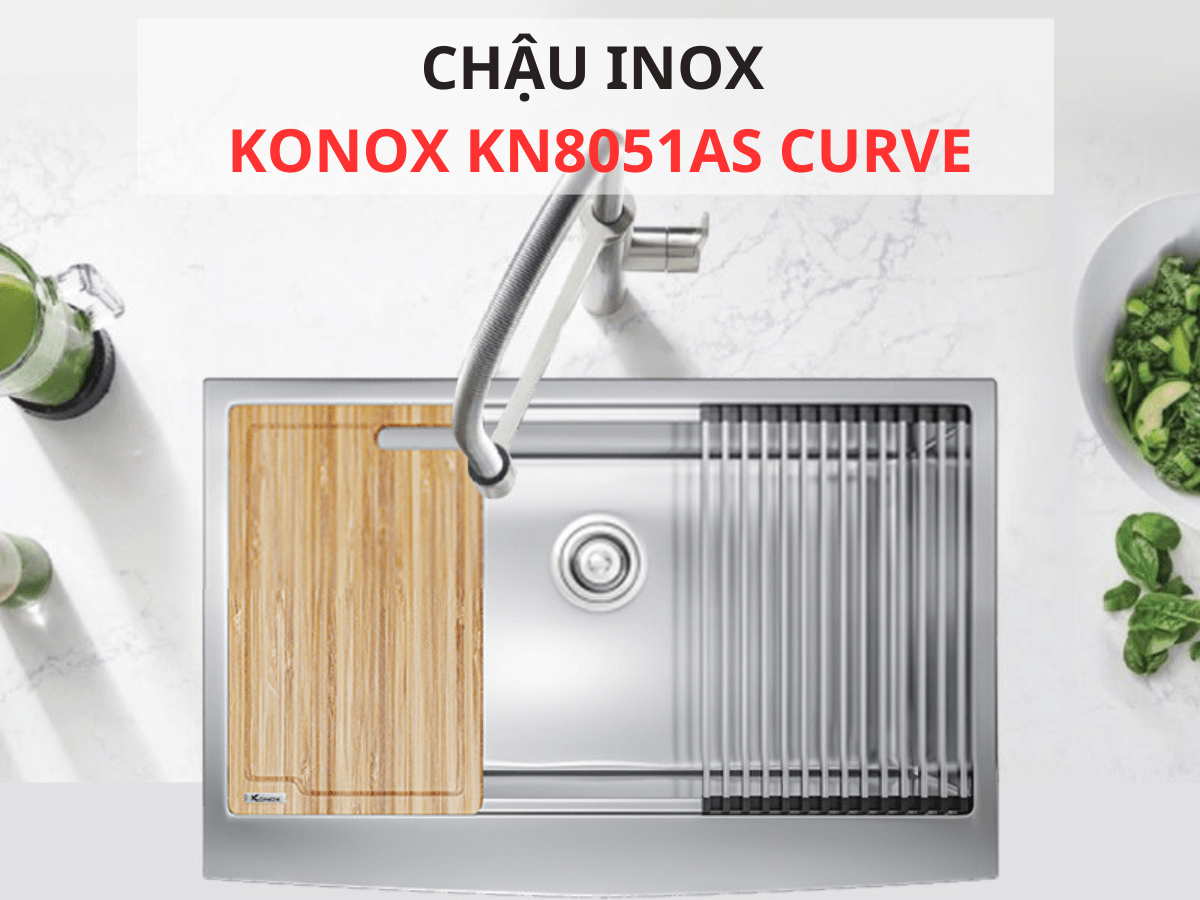 Chậu inox Konox KN8051AS Curve