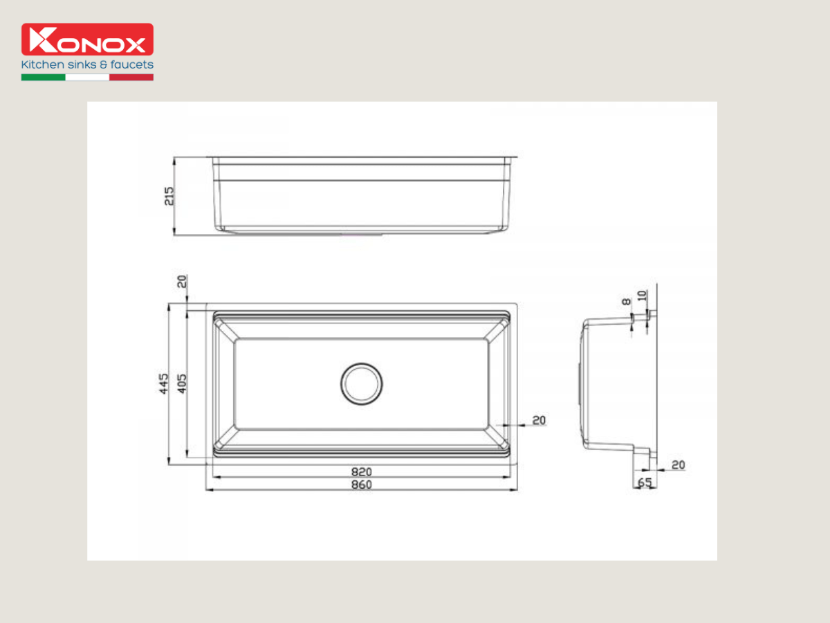 Chậu inox Konox KN8644SU Dekor