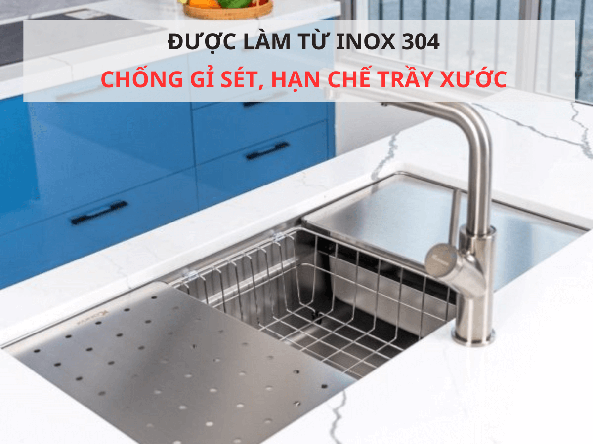 Chậu inox Konox KN8644SU Dekor