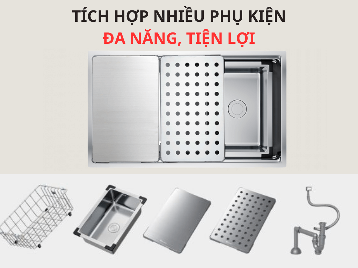Chậu inox Konox KN8644SU Dekor