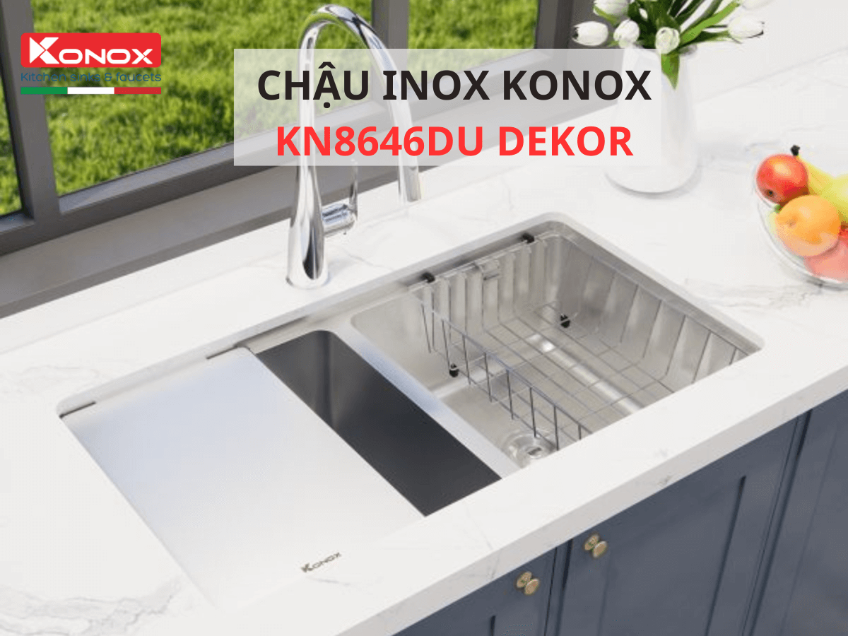 Chậu inox Konox KN8646DU Dekor
