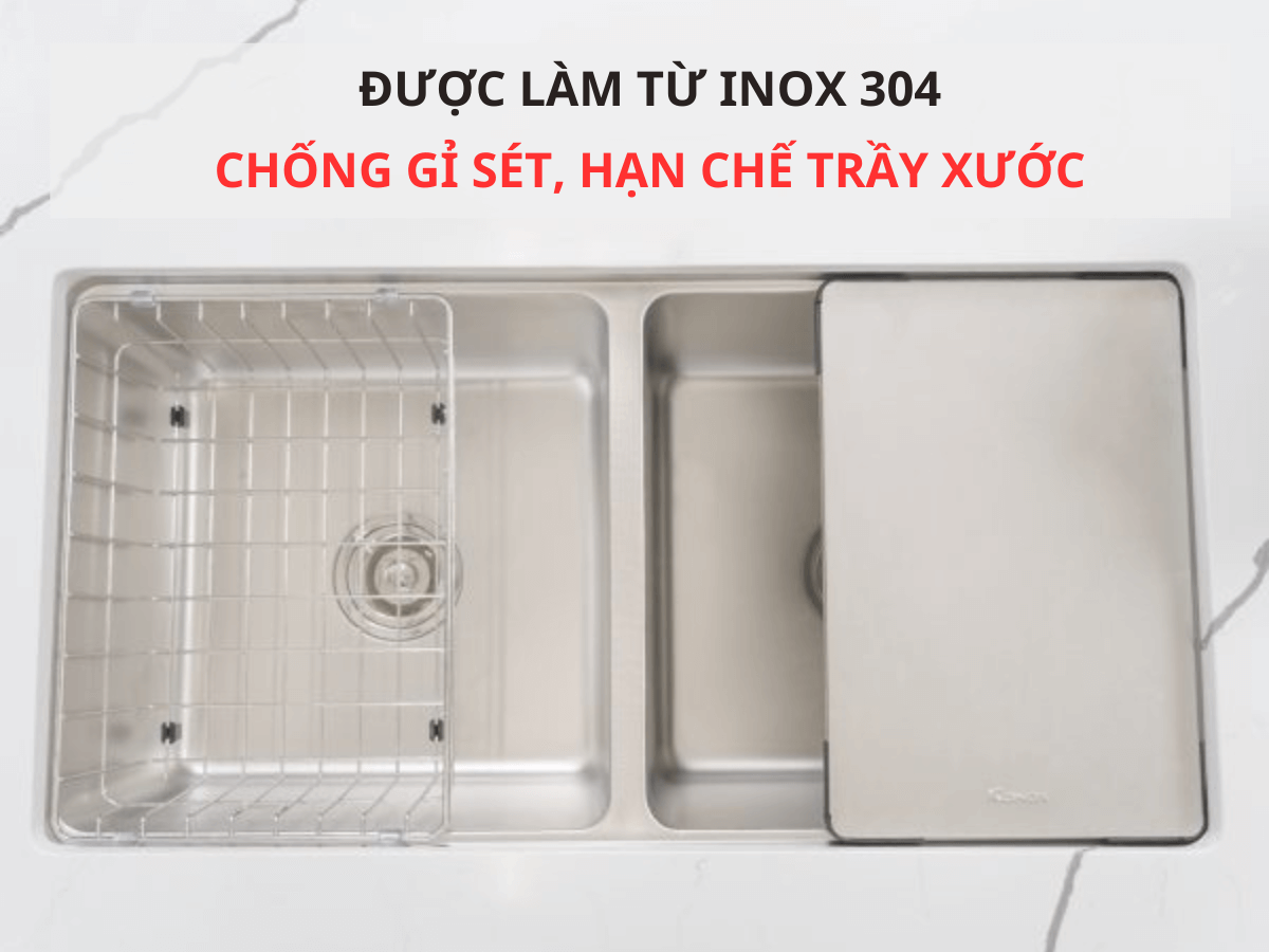 Chậu inox Konox KN8646DU Dekor