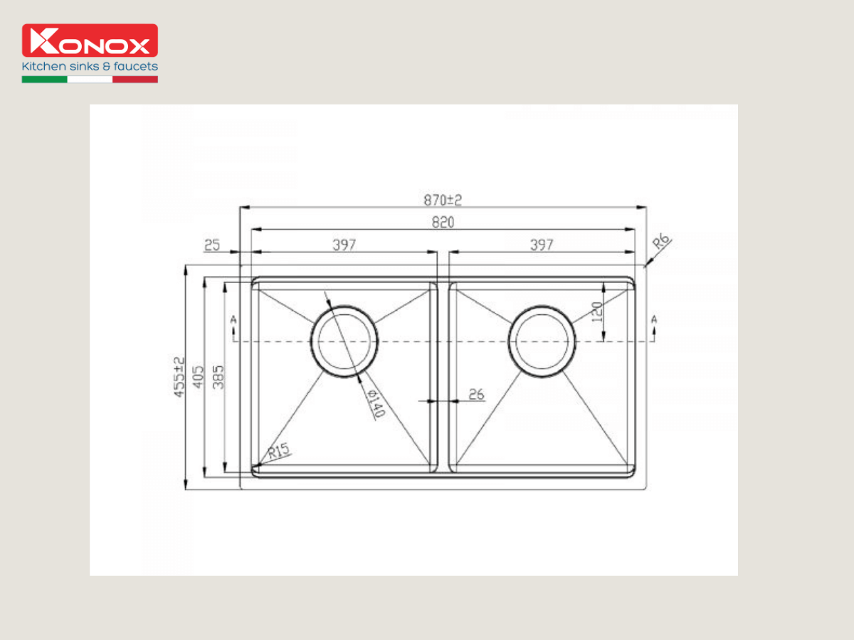 Chậu inox Konox KN8745DUB
