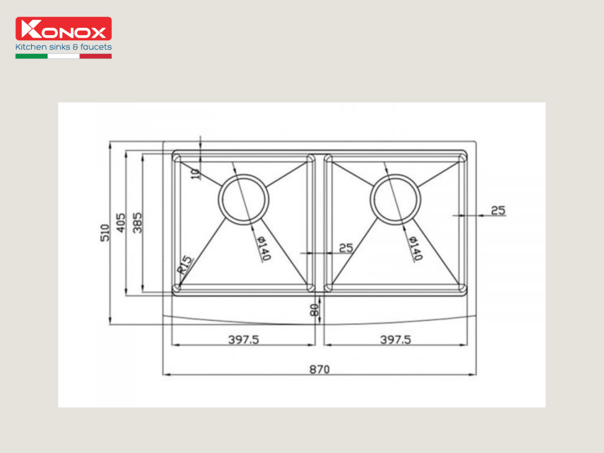 Chậu inox Konox KN8751DA Curve