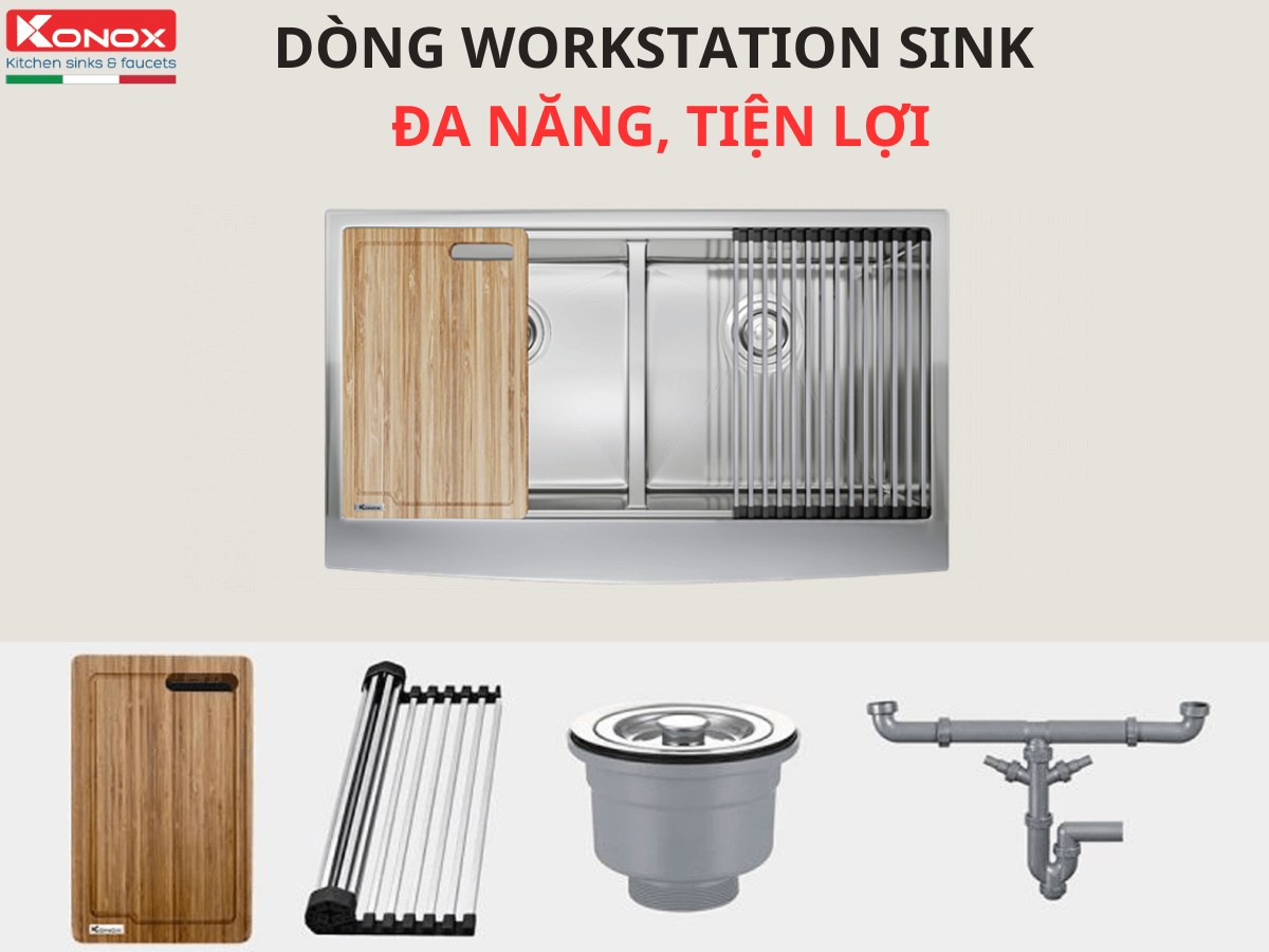 Chậu inox Konox KN8751DA Curve