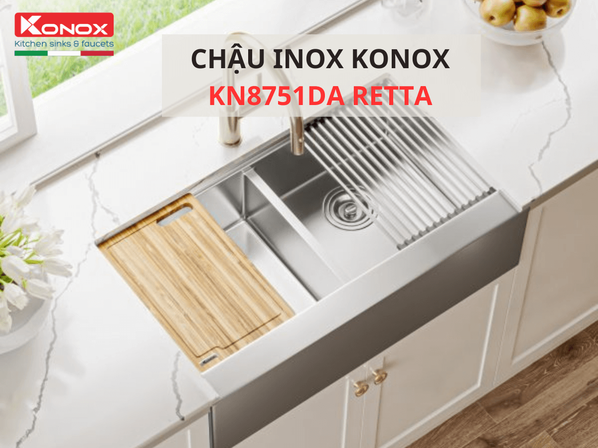 Chậu inox Konox KN8751DA Retta