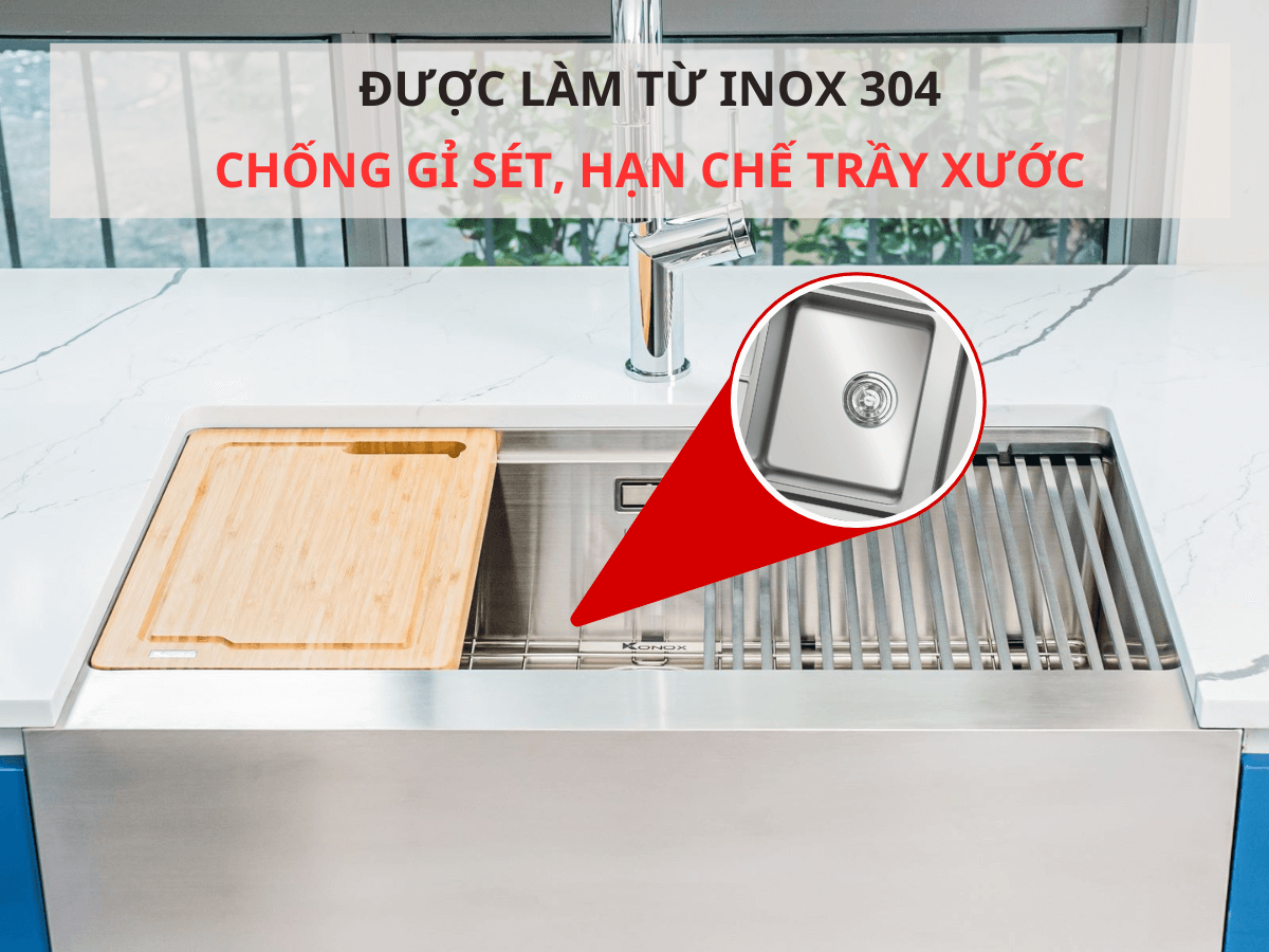 Chậu inox Konox KN8751DA Retta
