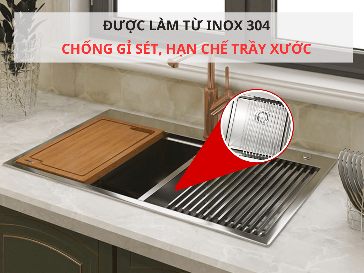 Chậu inox Konox KN8850TD