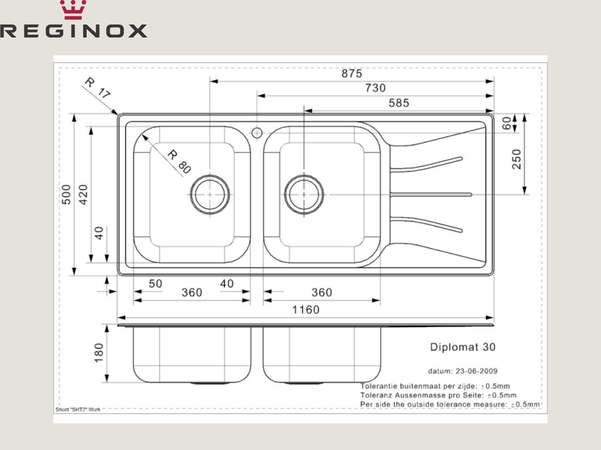 Chậu inox Reginox Diplomat 30 Lux R02254