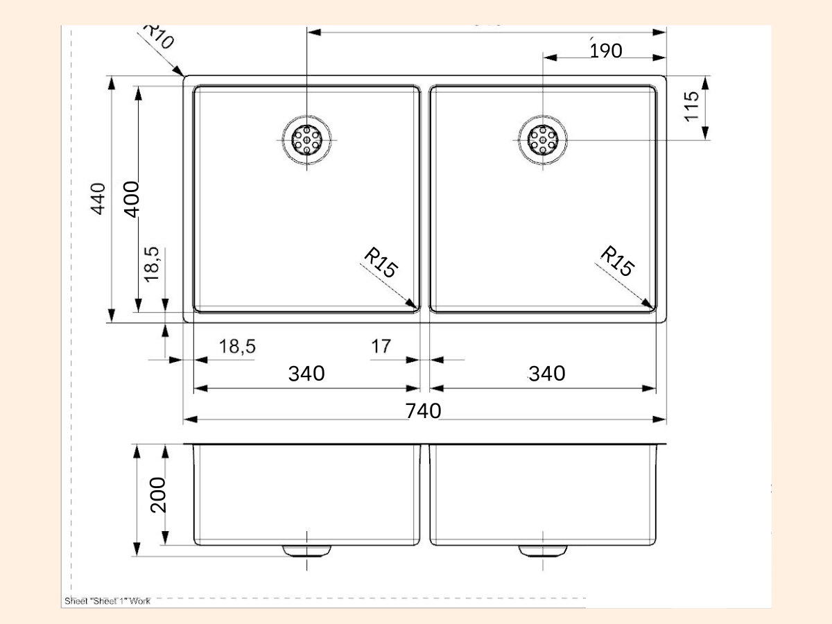 Chậu inox Reginox Houston 34x34 NPCS0010