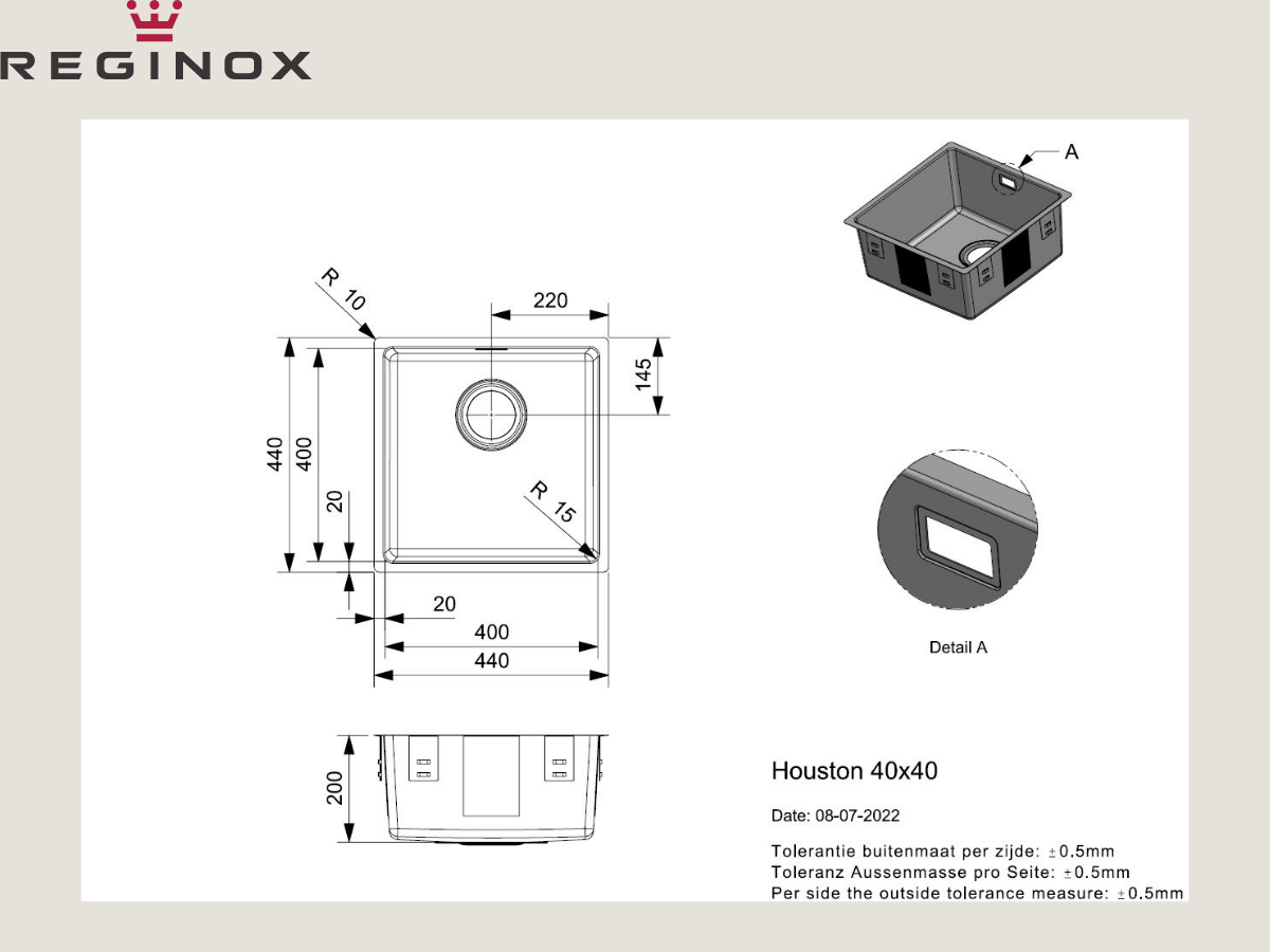 Chậu inox Reginox Houston 40 R32848