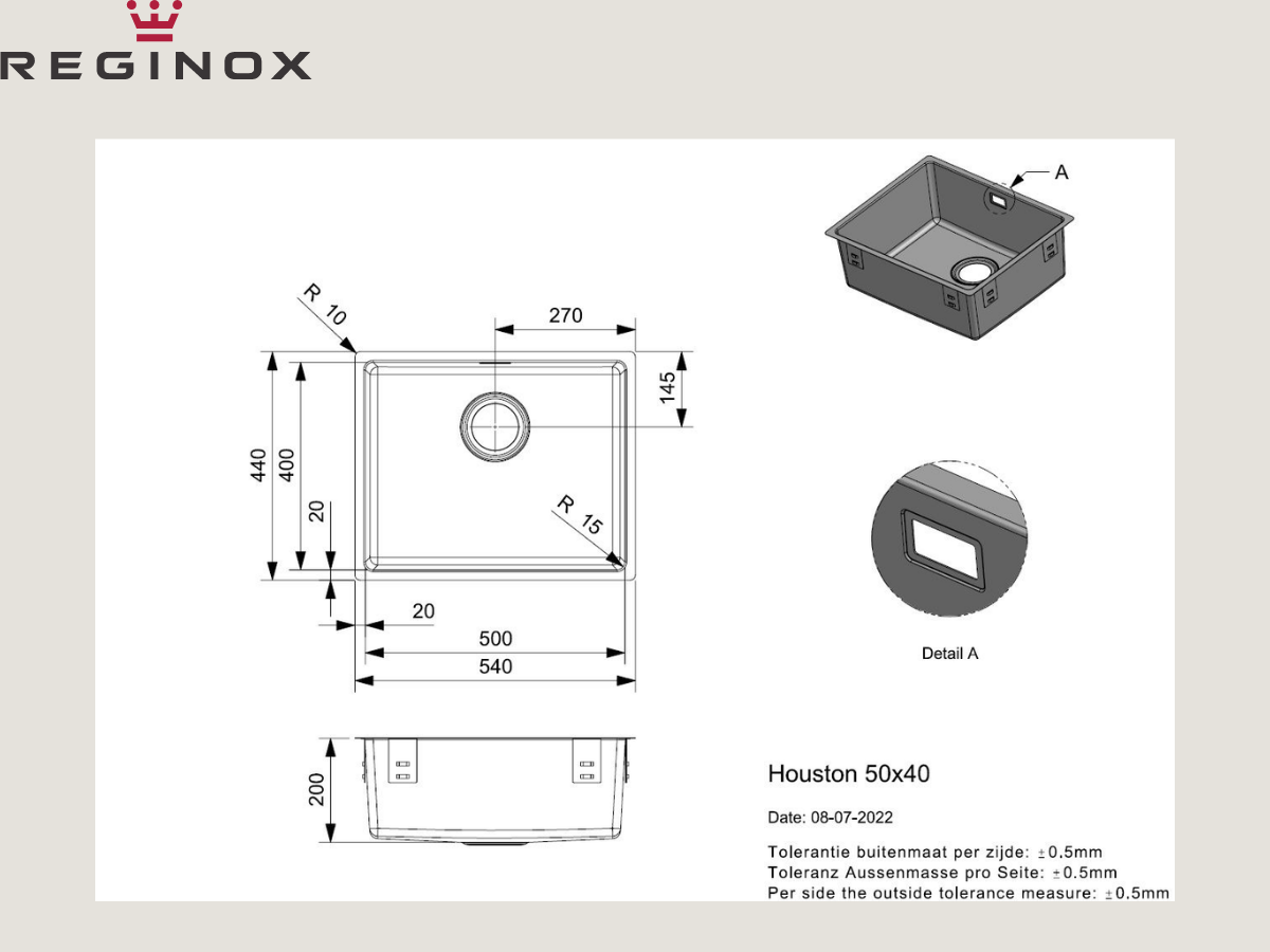 Chậu inox Reginox Houston 50 R32855