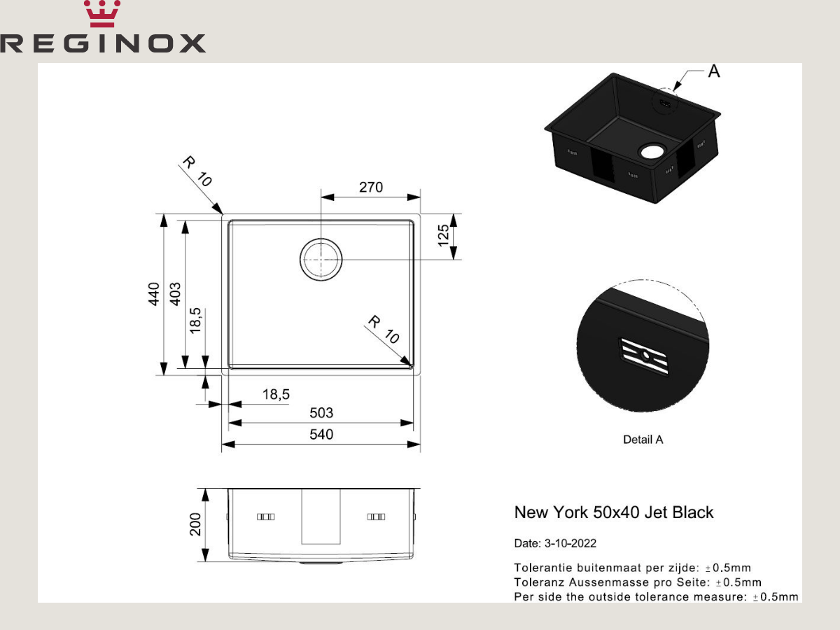 Chậu inox Reginox New York 50 R34262