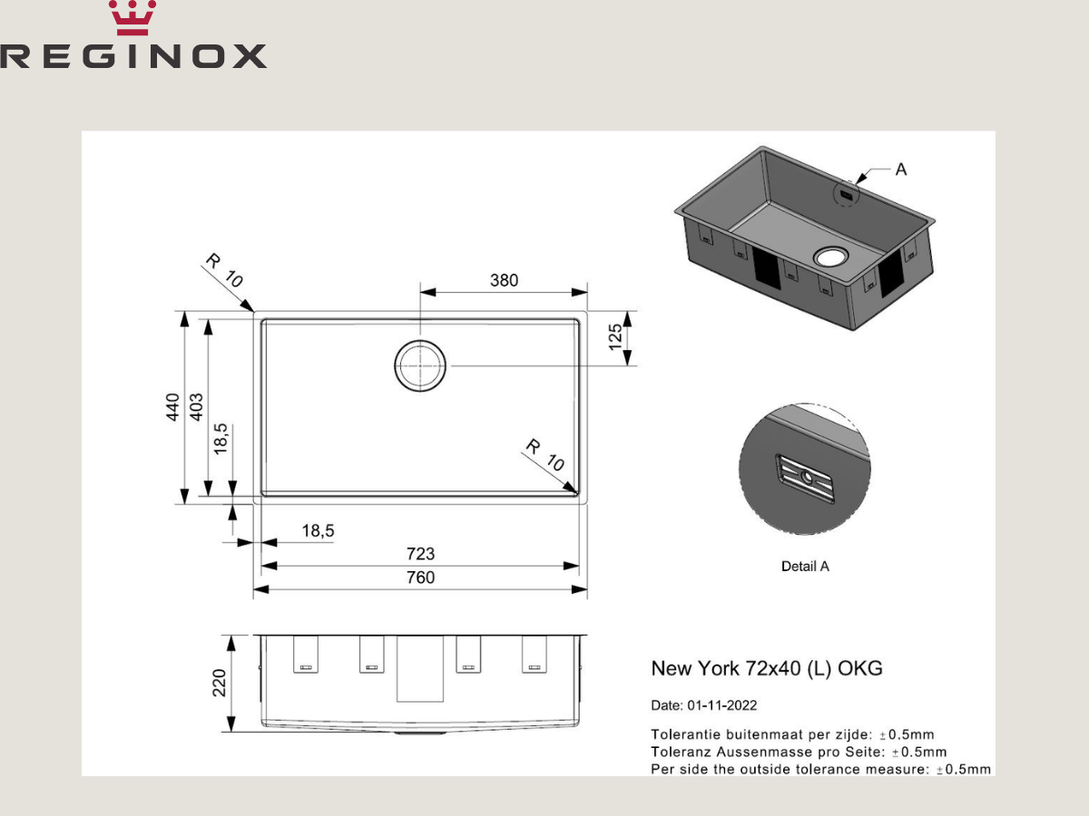 Chậu inox Reginox New York 72 R31377