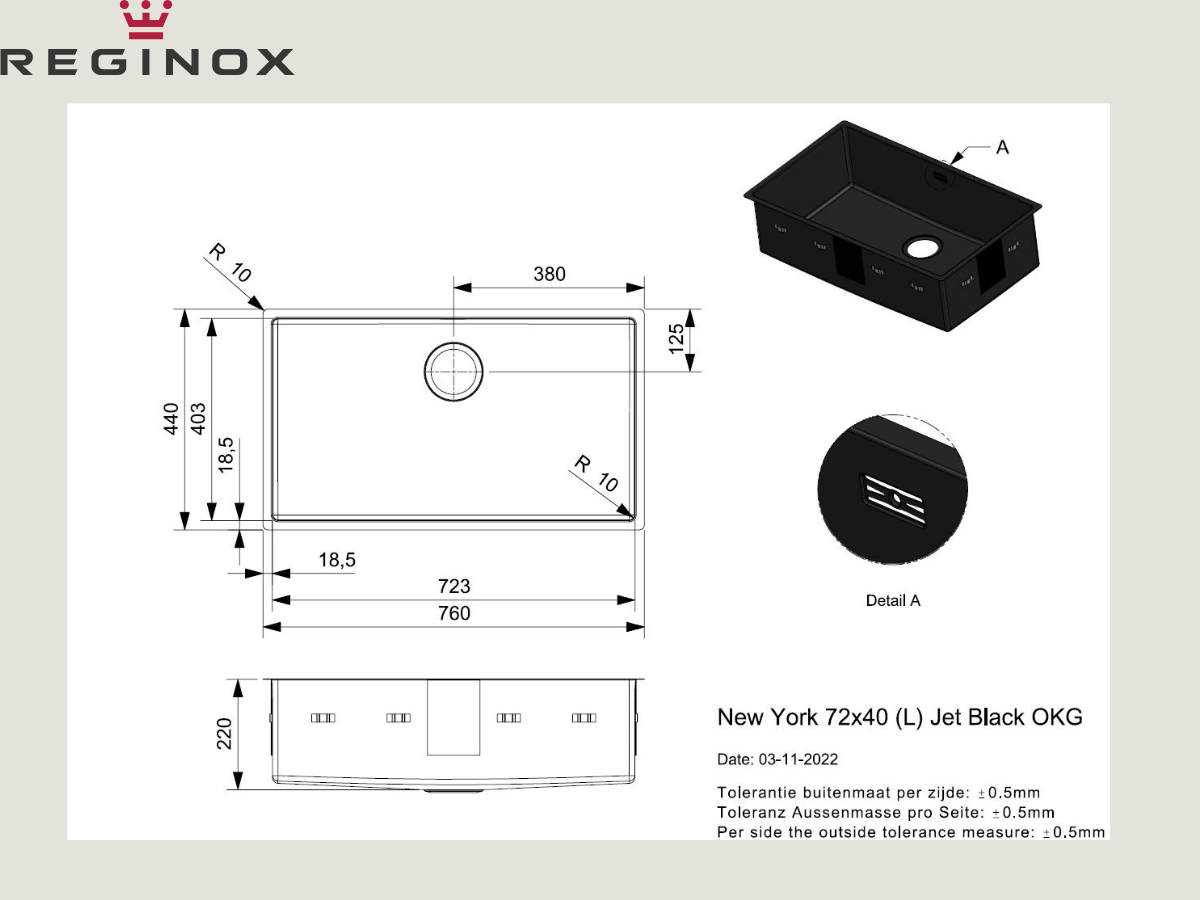 Chậu inox Reginox New York 72 R34996