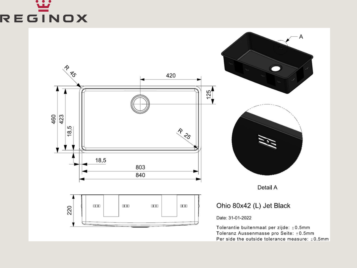 Chậu inox Reginox Ohio 80 R32688